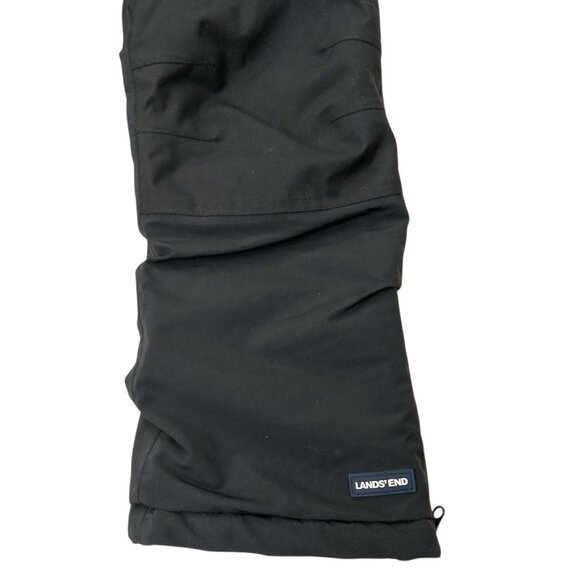 Lands' End Snow Bibs Kids 6 Black Front Zip Ankle Zip Insulated Winter Outdoor - Picture 8 of 12